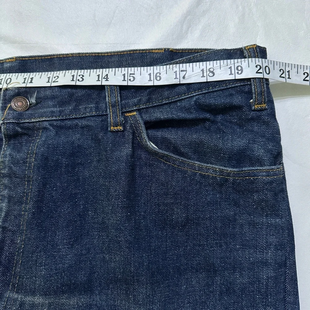 Vintage 70s Levis 646 Orange Tab Bell Bottom Jeans Talon 42 Dark Wash 40x29